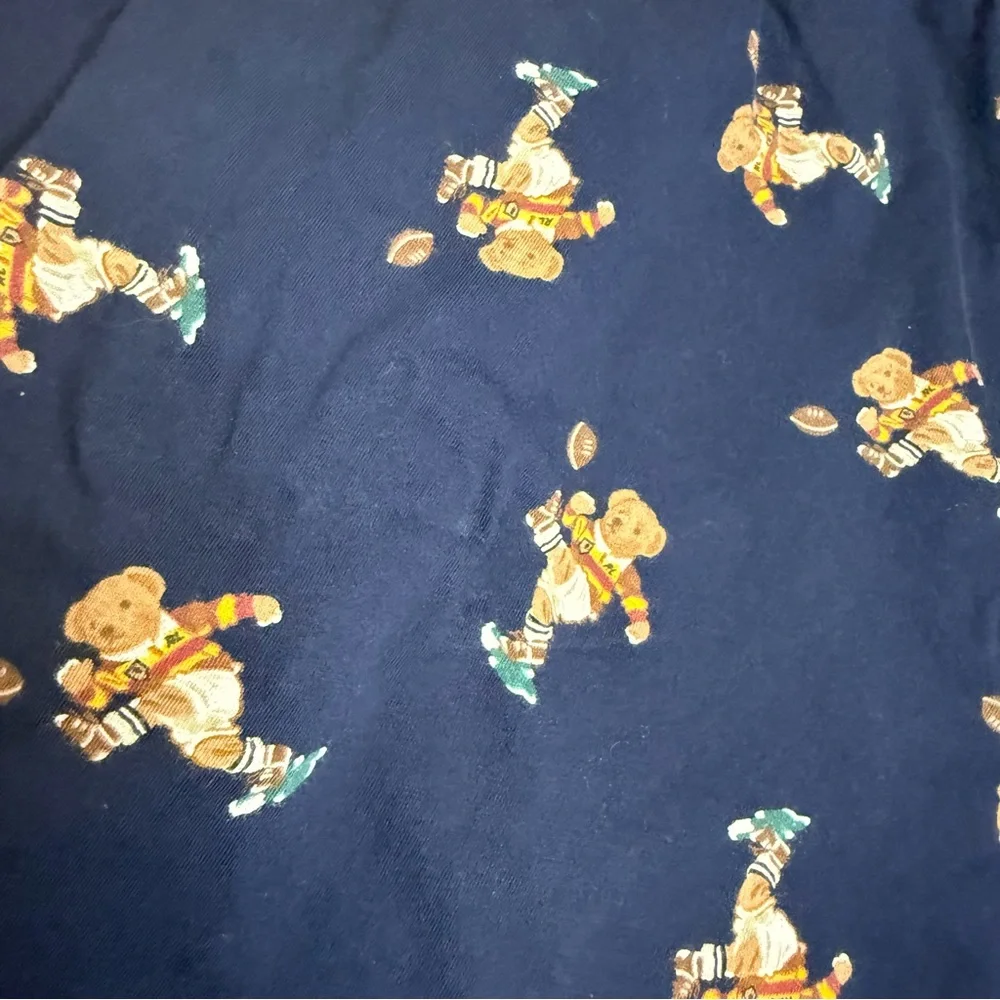 Ralph Lauren Rugby Bear Pajama Pants Mens Large Navy Blue Cotton Sleep Joggers